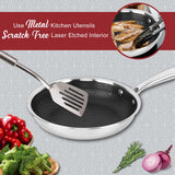 Brentwood B-FH2024 8 Inch and 9.5 Inch Hybrid Non-Stick Stainless Steel Frying Pan Set