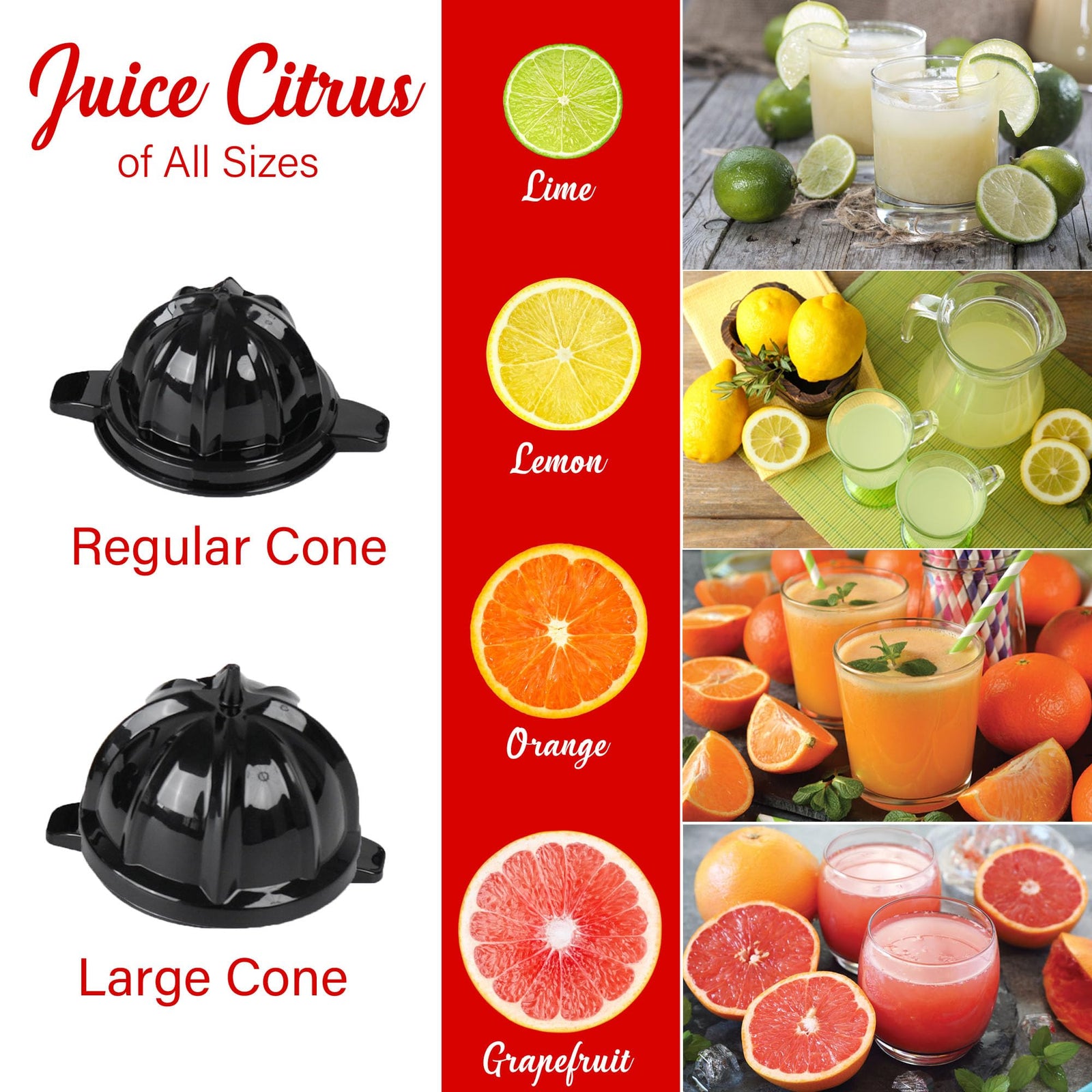 Brentwood J-28BK 200W Electric Citrus Juicer with Ergonomic Lever, Black