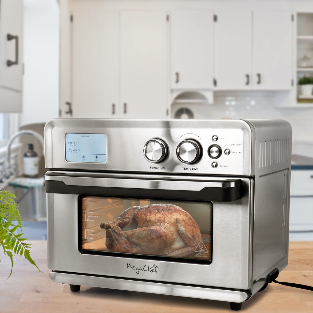 MegaChef Multifunction Air Fryer Toaster Oven – 21 Preset Countertop Convection Oven & Air Fryer