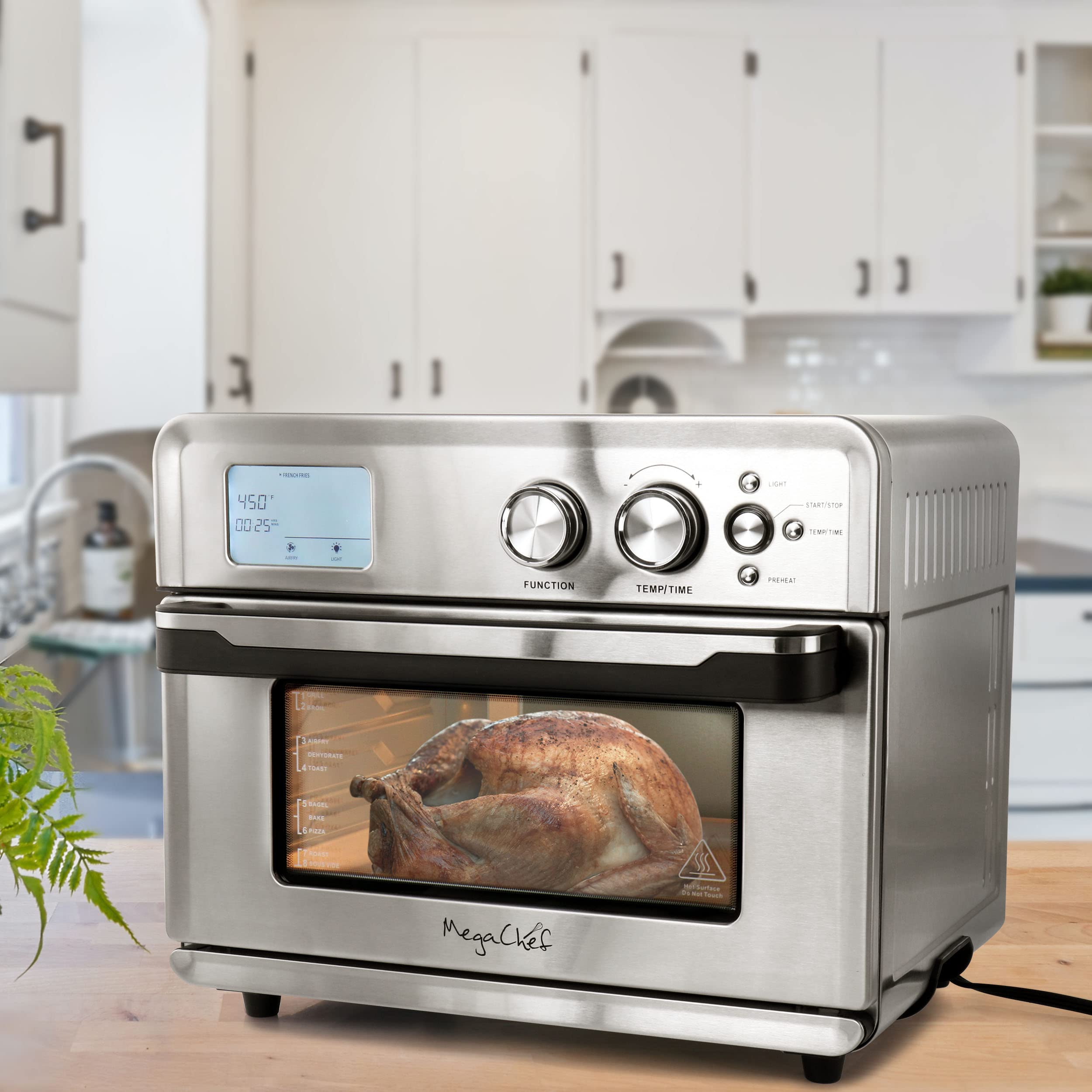 MegaChef Multifunction Air Fryer Toaster Oven – 21 Preset Countertop Convection Oven & Air Fryer