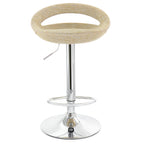 Elama Adjustable Rattan Bar Stool Set of 2 – Tan with Chrome Base (ELM-905)