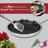 Brentwood B-FH24 9.5-Inch 3-Ply Hybrid Non-Stick Stainless Steel Induction-Ready Frying Pan