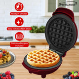Brentwood TS-2141R Non-Stick 5 Inch Mini Waffle Maker, Red