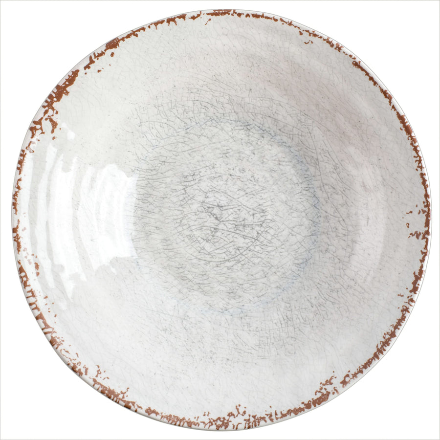 Gibson Home Mauna 3-Piece Melamine Salad Bowl Set with Servers, Ice White