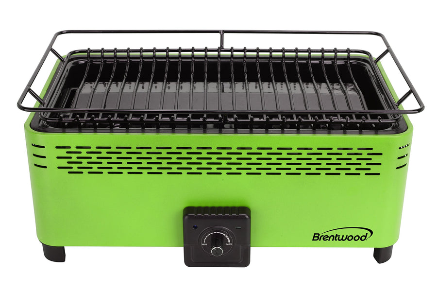 Brentwood BBF-31G Smokeless Portable Charcoal BBQ Grill, Non-Stick, Green