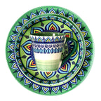 Elama Zen Green Mozaik 16-Piece Stoneware Dinnerware Set – Bohemian Mosaic | Service for 4