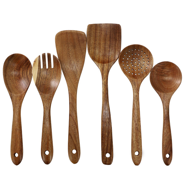 Elama 6-Piece Acacia Wood Kitchen Utensil Set