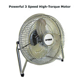 Optimus F-4092 9-Inch Industrial Grade High Velocity Fan, 2 Speeds, All Metal, Wall Mountable