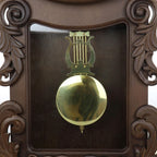 Bedford Clock Collection Chestnut Chiming Pendulum Wall Clock – Westminster Chime, Quartz Movement, Traditional Wood Frame