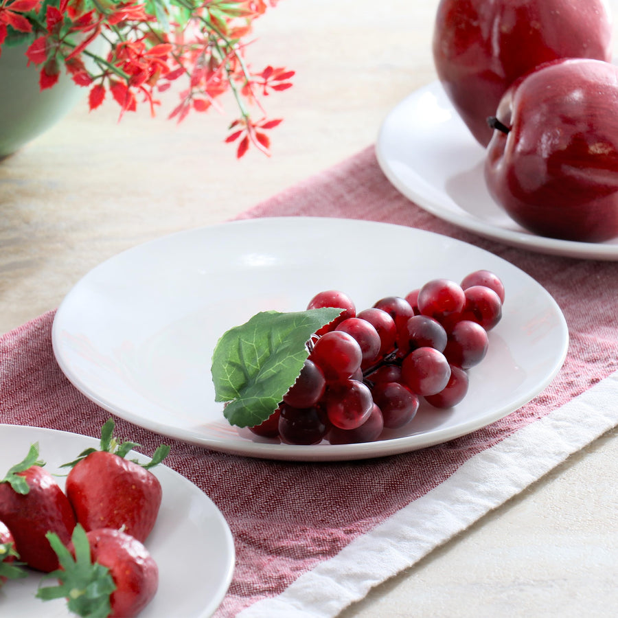Elama Professional Kitchen 12 Piece Round Porcelain Salad/Dessert Plate Set in White