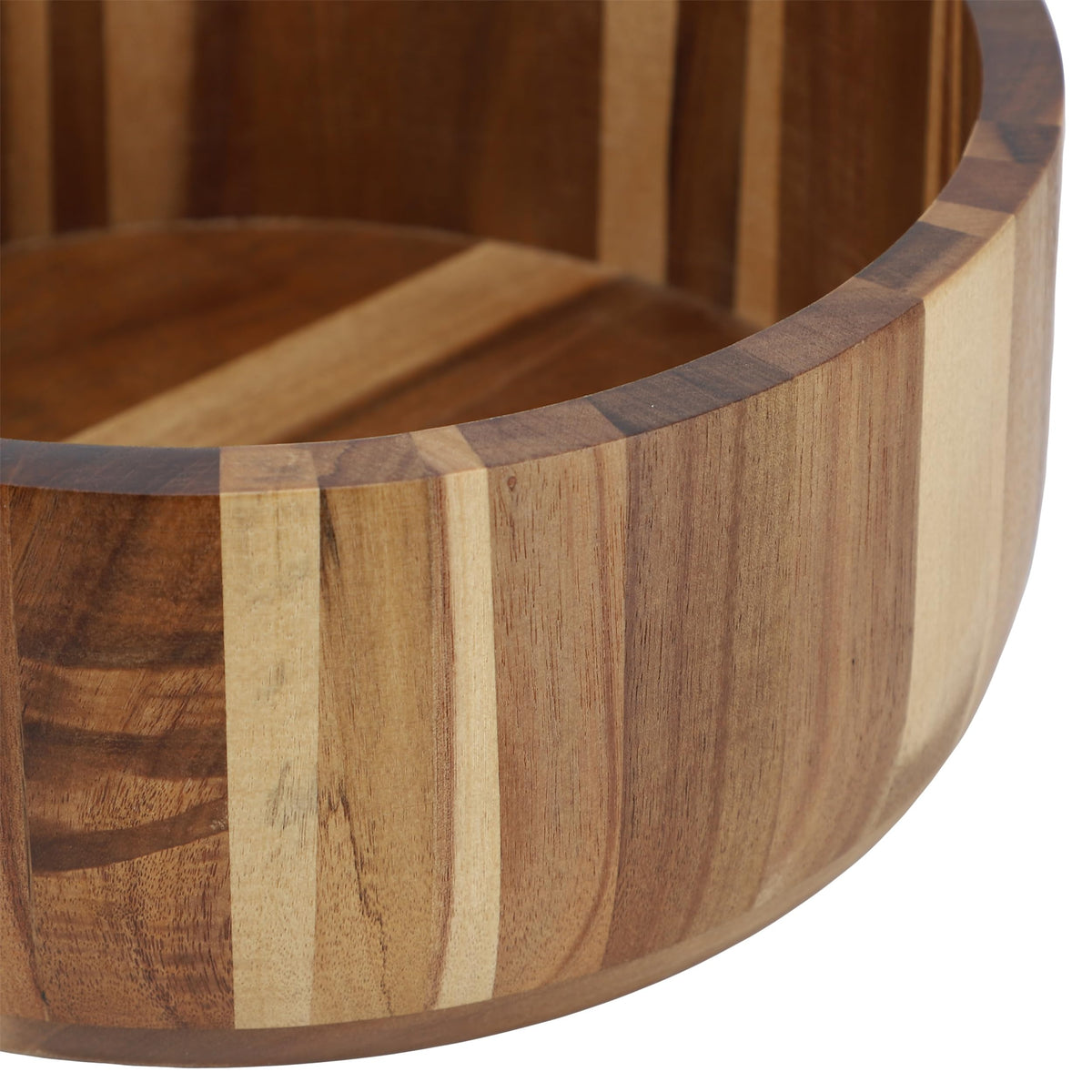 Large Acacia Wood Salad Bowl, 10.5 Inch, 156 Oz Serving Bowl, Natural Grain, Elama