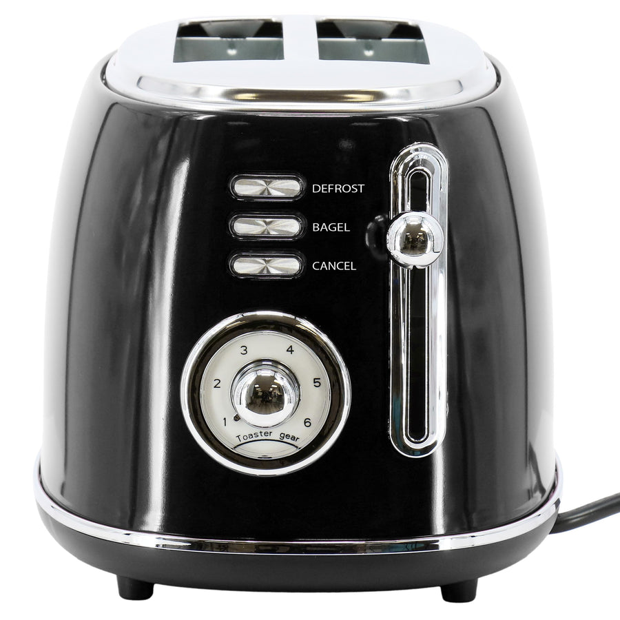 MegaChef 1.8-Quart Electric Tea Kettle & 2-Slice Toaster Combo, Black