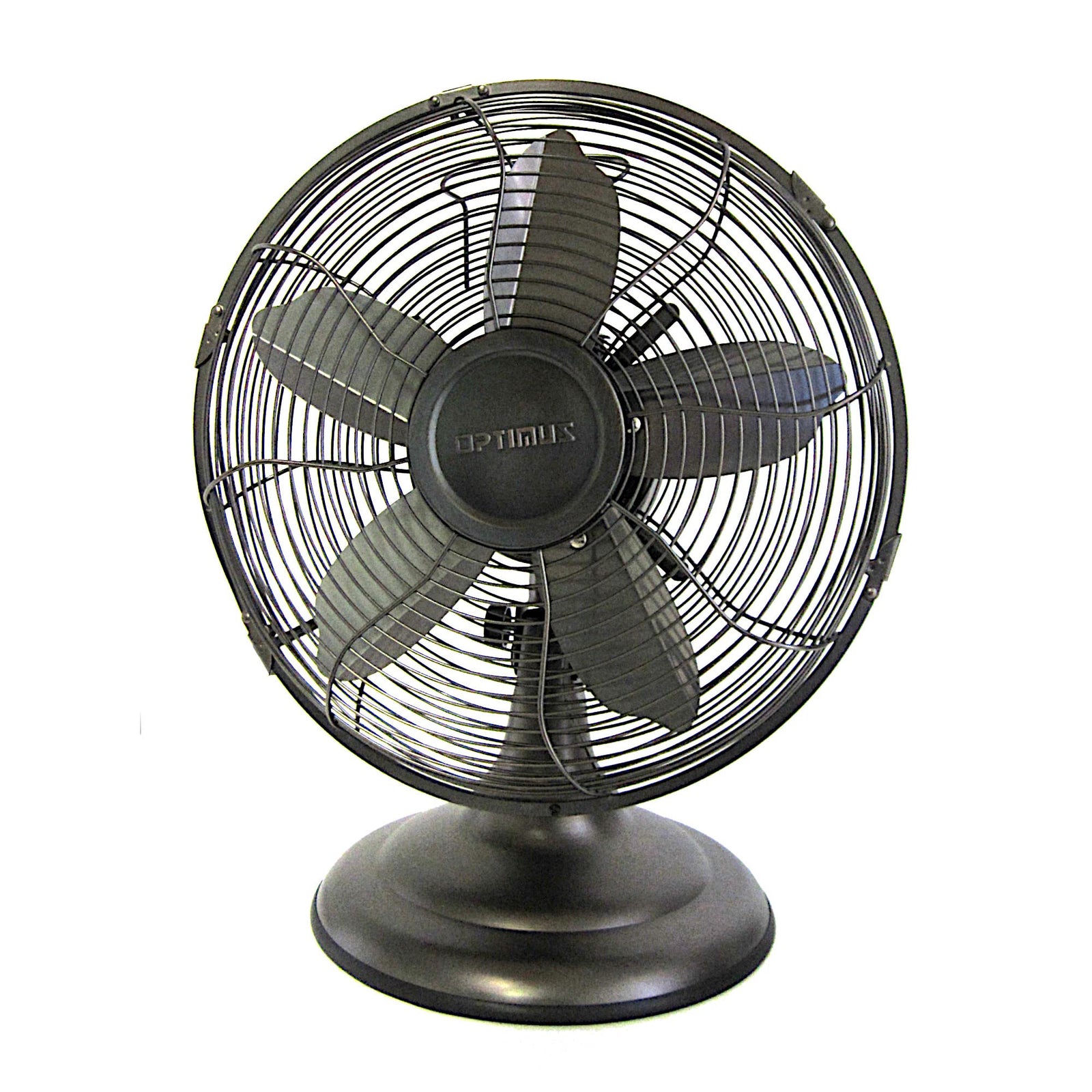Optimus F-6212A 12-Inch 3-Speed Retro Oscillating Table Fan, Oil-Rubbed Bronze
