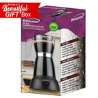 Brentwood TS-119BK Cordless Electric Moka Pot Espresso Machine - Black, 550W, Brews 3-6 Servings, 360° Swivel Base