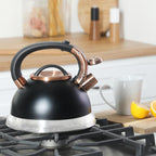 Mr. Coffee Flintshire 2.2-Quart Stainless Steel Whistling Stovetop Tea Kettle with Nylon Handle - Silver