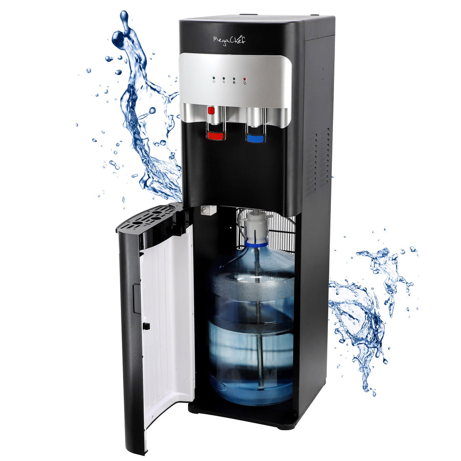 MegaChef Bottom-Load Hot & Cold Water Dispenser, Black, 5-Gallon