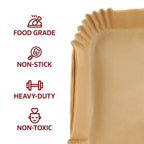 MegaChef 125-Pack Air Fryer Parchment Paper Liners – 8" Square Disposable Sheets for 5–8 Qt Baskets
