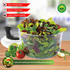 Brentwood KA-5030BK 5-Quart Salad Spinner with Serving Bowl, Black