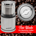 Brentwood 75g Electric Wet & Dry Coffee, Herb & Spice Grinder – Black with Two Removable Bowls