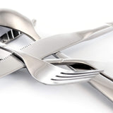 MegaChef La Vague 20-Piece Stainless Steel Flatware Set, Silver, Service for 4