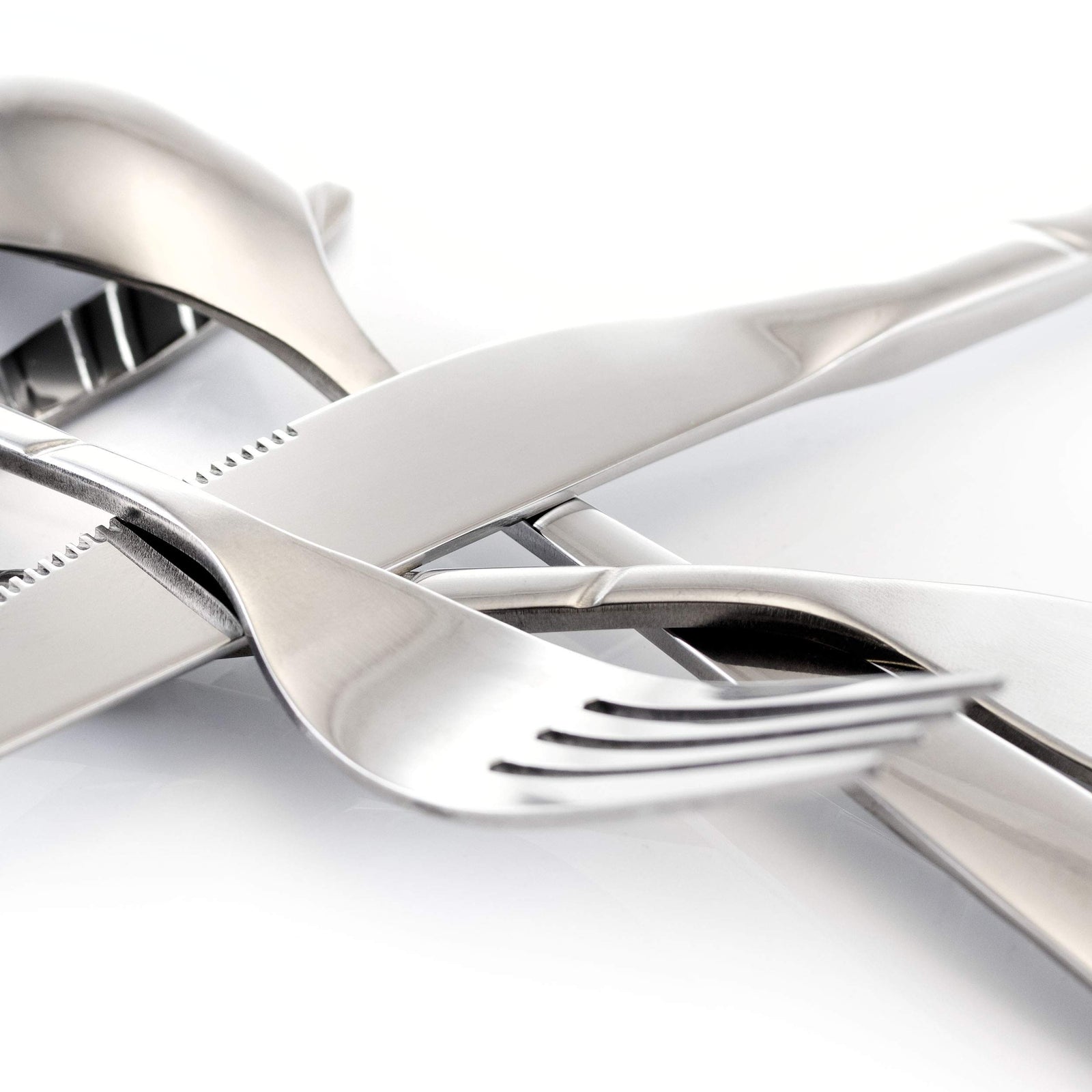 MegaChef La Vague 20-Piece Stainless Steel Flatware Set, Silver, Service for 4