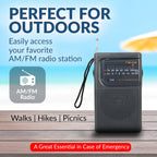 Supersonic SC-1105 AM/FM Pocket Radio with Earphone Jack, Black