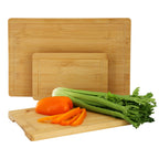 Elama 3-Piece Bamboo Wood Cutting Board Set – 9", 12" & 15" Charcuterie & Serving Trays