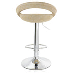 Elama Adjustable Rattan Bar Stool Set of 2 – Tan with Chrome Base (ELM-905)