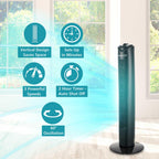 Brentwood F-32TBK 32-Inch 3-Speed Oscillating Tower Fan, Black - 2-Hour Timer, Carry Handle, cULus