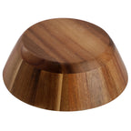 Elama 4-Piece 6.75" Acacia Wood Salad Bowl Set – Individual Hardwood Dining Bowls (Dark Acacia)