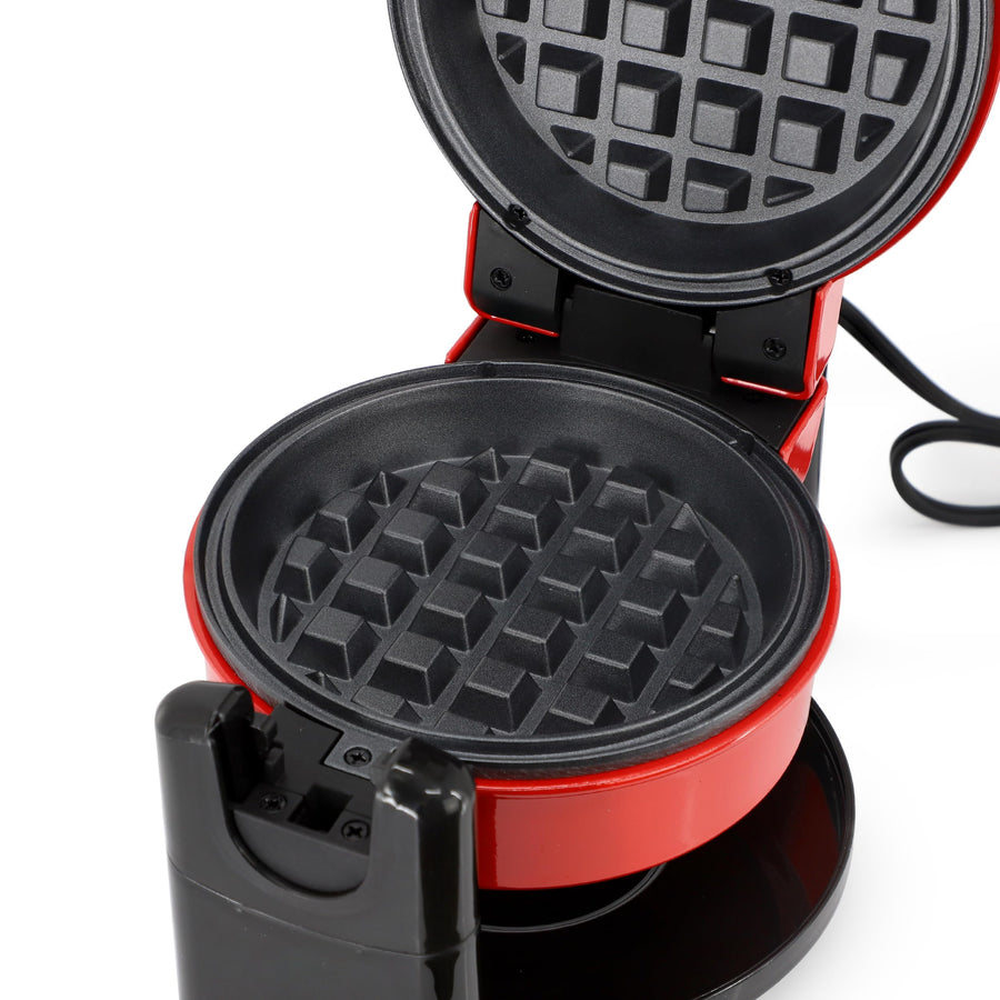 MegaChef MC-B046 5-Inch Nonstick Flip Belgian Waffle Maker, Red
