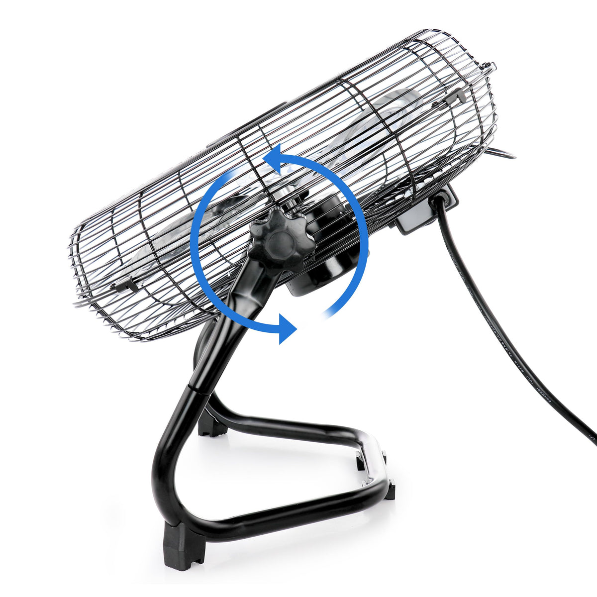 Vie Air 12 Inch Twin Pack Industrial High Velocity All-Metal Floor Fan, 3 Speeds, Black