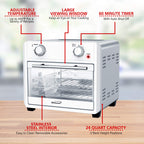 Brentwood 1700-Watt 24-Quart Convection Air Fryer Toaster Oven, Silver