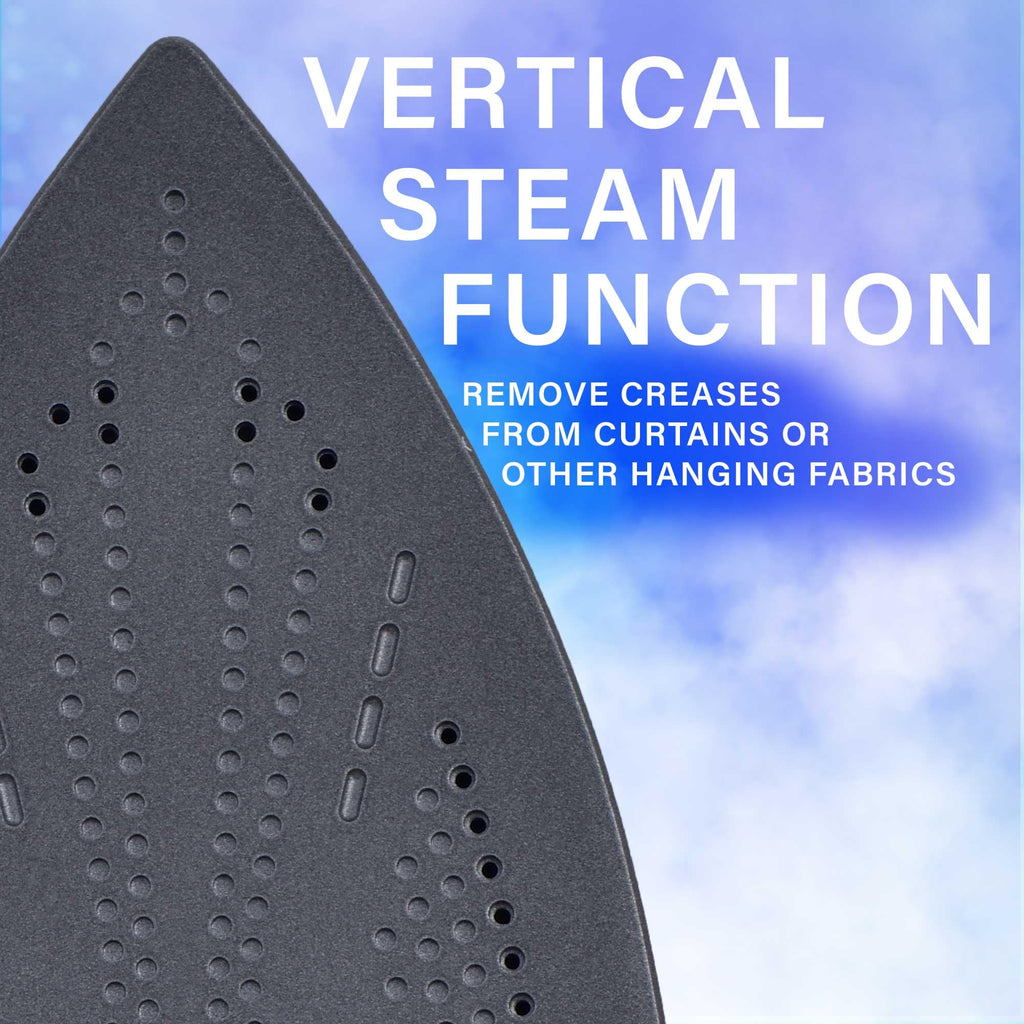Brentwood 1200-Watt Lightweight Non-Stick Steam Iron, Black