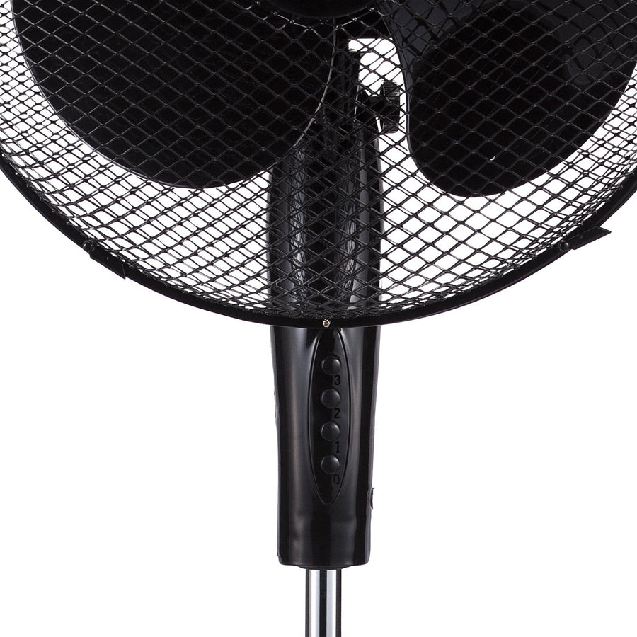 Brentwood Kool Zone F-16SMB 16 Inch 3-Speed Oscillating Stand Fan, Adjustable Height, Black