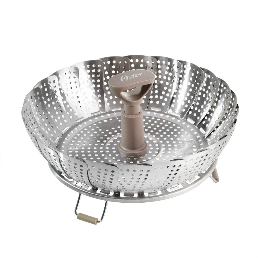 Oster Sangerfield Stainless Steel Expandable Steamer Insert, 7 to 10.5 Inches, Collapsible Steamer Basket
