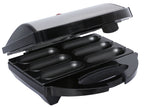 Brentwood TS-601S Non-Stick 6-Cavity Mini Corn Dog Maker — Stainless Steel Electric Snack Iron with Cool-Touch Handle, 1200W, Indicator Lights