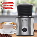 Brentwood GA-401S 15oz Cordless Electric Milk Frother, Warmer & Hot Chocolate Maker, Stainless Steel - Hot Froth, Cold Froth, Heat