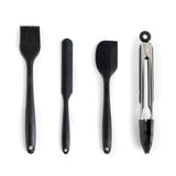 MegaChef 14-Piece Silicone and Stainless Steel Kitchen Utensil Set, Gray (13 Tools + Storage Canister)