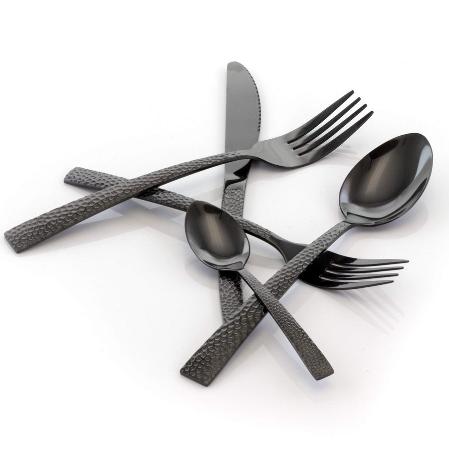 MegaChef Baily 20-Piece Black Stainless Steel Flatware Set, Service for 4