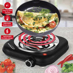 Brentwood 1100-Watt Single Coiled Countertop Electric Burner, Black