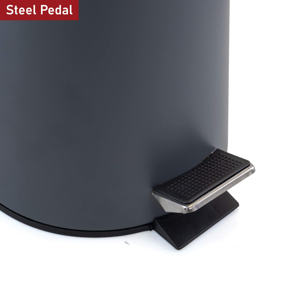 Elama 3 Gallon Soft-Close Step Trash Bin, Grey and Copper
