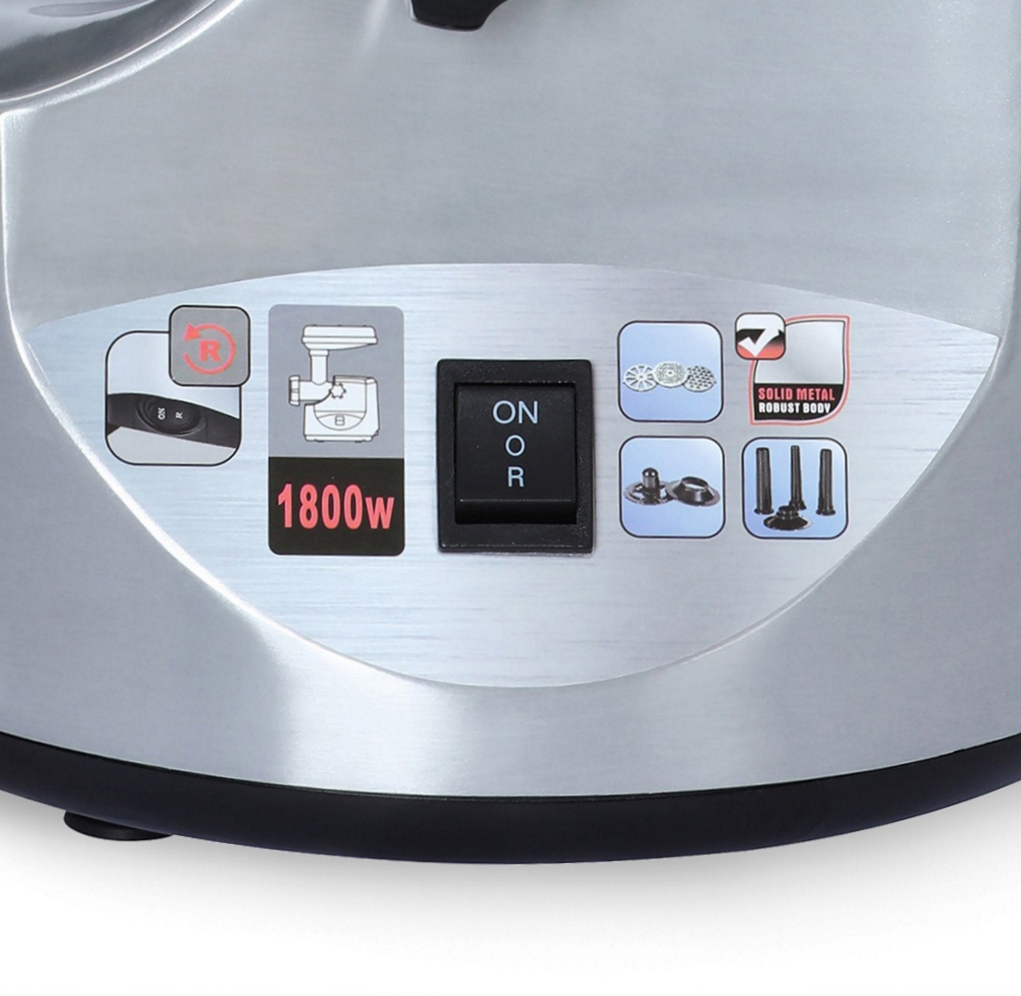 Brentwood Select MG-1800S Cast Aluminum Electric Meat Grinder & Sausage Stuffer - 1800 Peak Watts, 4 lb/min, 3 Cutting Plates