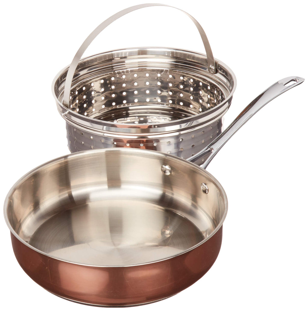 Oster Carabello 9-Piece Stainless Steel Cookware Set - Copper Finish, Induction Ready with Tempered Glass Lids
