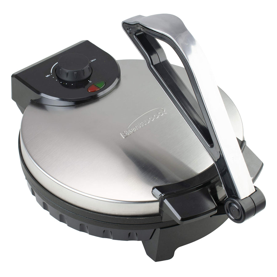 Brentwood TS-129 12-Inch Nonstick Electric Tortilla Maker & Flatbread Press, Stainless Steel