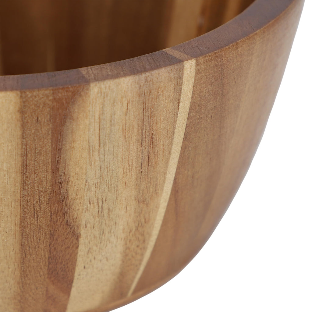 Elama 2-Piece 8.5" Acacia Wood Salad Bowl Set – Natural Hardwood Serving Bowls for Dining & Entertaining (Dark Acacia)