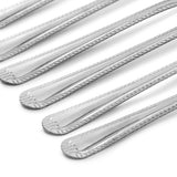 Gibson Home Tustin Stainless Steel Teaspoons, Set of 6, 5.8 Inch with Embossed Stripe Handles, Silver