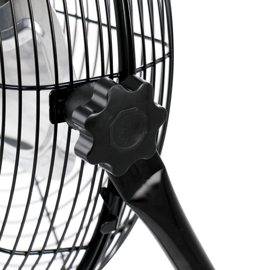 Vie Air 12 Inch Twin Pack Industrial High Velocity All-Metal Floor Fan, 3 Speeds, Black
