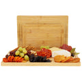 Elama 3-Piece Bamboo Wood Cutting & Serving Board Set – 10", 12.6" & 15.75" Charcuterie, Prep & Serving Boards