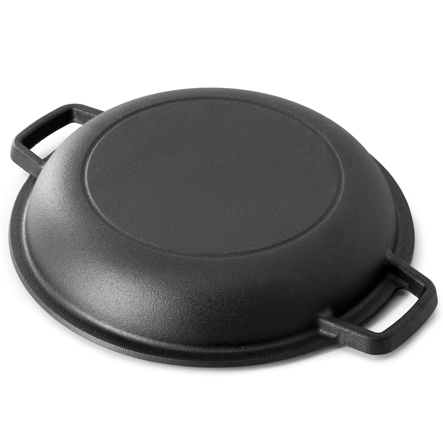 MegaChef 5 Quart Pre-Seasoned 2-in-1 Cast Iron Dutch Oven and Skillet
